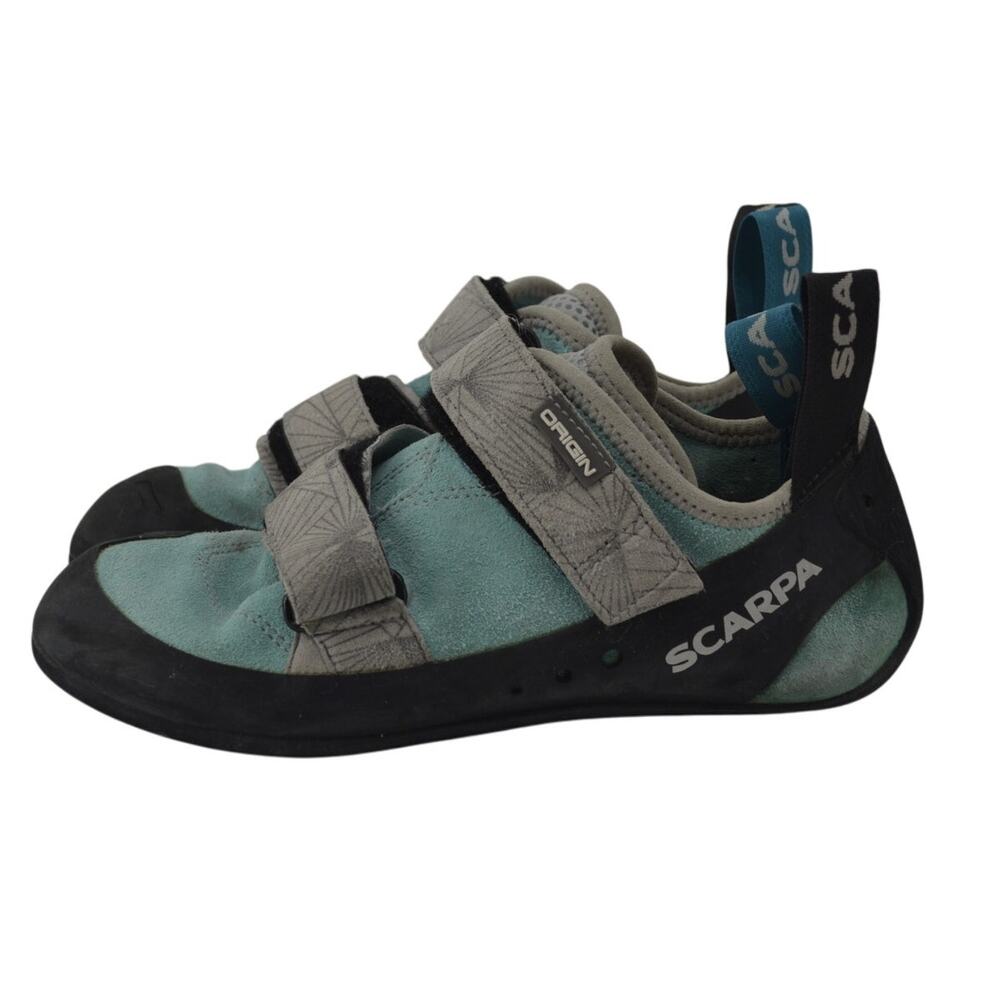 Scarpa Women's Teal and Gray Climbing Shoes - Velcro Strap